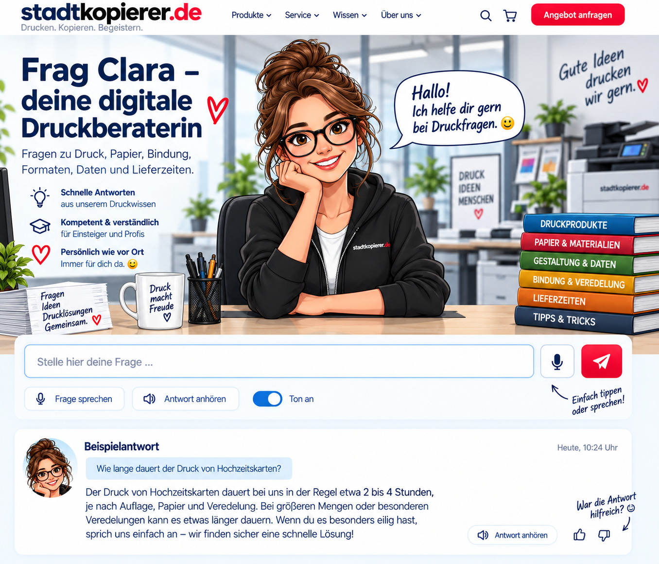 Clara – digitale Druckberaterin vom Stadtkopierer